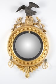 American Carved and Gilt Girondale Mirror, early 19th Century