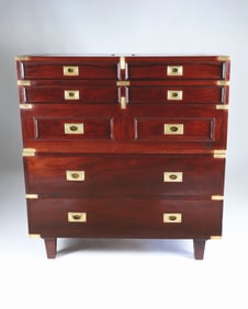 Brass Bound Campaign Chest of Drawers, M. Heyat & Bros. Peshawar Pariston