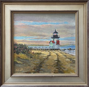 G.S. Hill Oil on Linen "Christmas at Brant Point", circa 2013