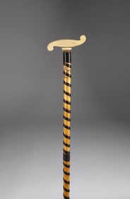 Fine Whaleman Made Baleen Wrapped Cane, mid 19th Century