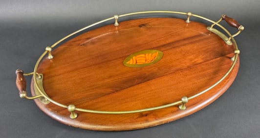 Fine English Regency Style Satinwood Inlaid Serving Tray