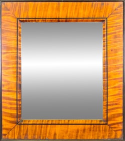 Antique American Tiger Maple Mirror, 19th century