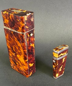 Two English Antique Tortoiseshell Boxes, 19th century