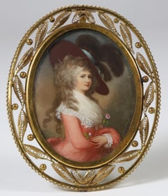 Gainsborough Miniature Oval Portrait of Lady
