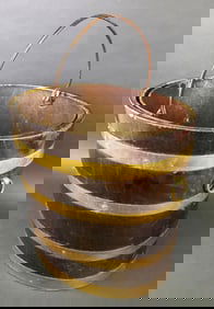 Antique English Oak Brass Bound Peat Bucket, 19th Century