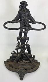 Antique Cast Iron Figural Sailor Umbrella Stand, circa 1920s