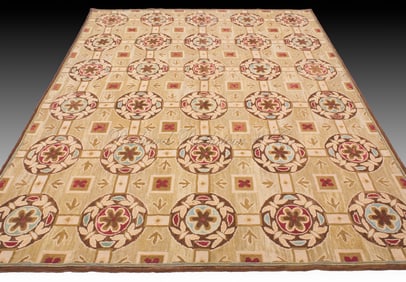 American Hooked Floral Design Carpet