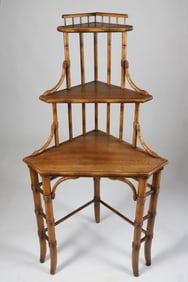 Contemporary Faux Bamboo Corner Shelf