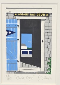 Eric Holch Limited Edition Nantucket Silk Screen, "Clubs Open"