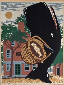 Donn Russell Limited Edition Silkscreen "Nantucket Street Scene"