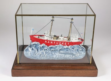 Cased Model of the Nantucket Lightship by Cheryl Spencer Collins