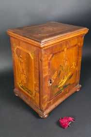 Antique English Regency Inlaid Six-Drawer Spice Cabinet, 19th century