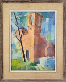 California Mission Cubist Expressionist Modern Painting
