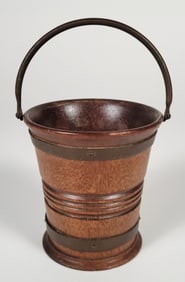Miniature Antique English Mahogany and Brass Peat Bucket