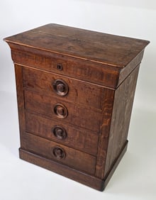 Antique English Oak Four Drawer Lift Top Chest of Drawers, 19th century