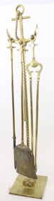 Set of Vintage Brass Nautical Anchor Fire Tools