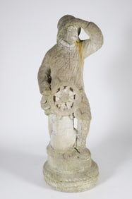 Vintage Concrete Old Salt Fisherman Garden Statue