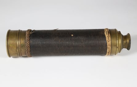 Brass and Leather Wrapped 4-Draw Spyglass