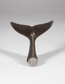 Vintage Bronze Whale's Tail Paper Weight