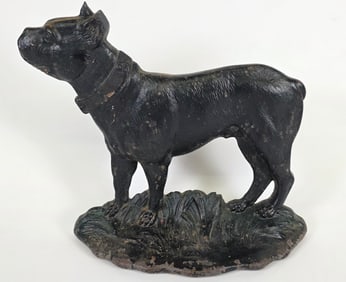 Antique Bradley and Hubbard Cast Iron Bull Dog Doorstop, circa 1920s