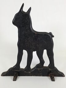 Antique Cast Iron Figural Dog Doorstop Wedge, circa 1920s