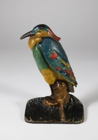Antique Painted Cast Iron Heron Doorstop