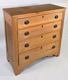 Antique English Pine Four Drawer Chest of Drawers