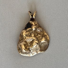 Gold Nugget Brutalist Pendant, 12.96 grams