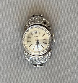 Vintage Ladies Rolex Stainless Diamond Watch Sans Bracelet
