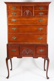 Antique Mahogany Queen Anne Style Highboy, 19th Century