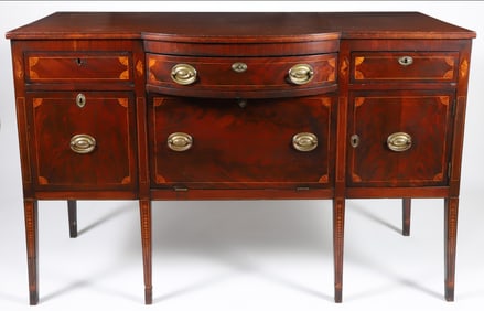 Philadelphia Federal Style Inlaid Mahogany Centennial Sideboard, circa 1870s
