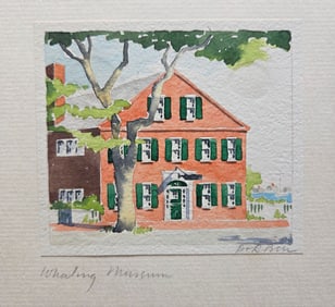 Doris and Richard Beer Watercolor on Paper "Whaling Museum"