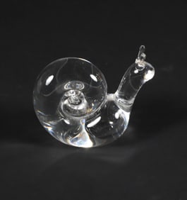 Signed Steuben Clear Crystal Snail Designed by George Thompson 1949