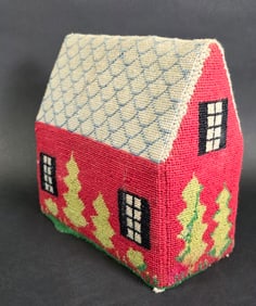 Vintage Erica Wilson Needlepoint House Doorstop, 20th century