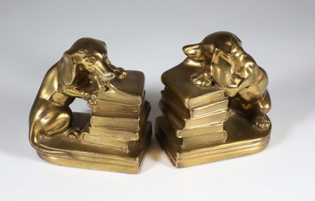 Pair of Brass Dachshund Bookends
