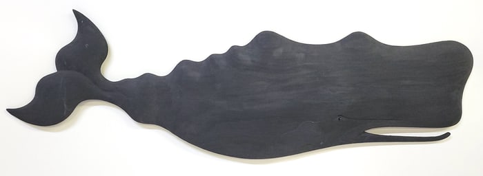 Large Folk Art Carved and Painted Sperm Whale Plaque
