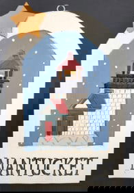 Vintage David Small Folk Art Brant Point Lighthouse Nantucket Christmas Plaque