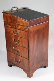 English Mahogany and Bronze Mounted Davenport 19th Century