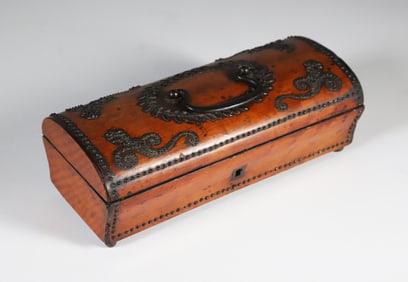Continental Lady's Fruitwood Carrying Case, 19th Century