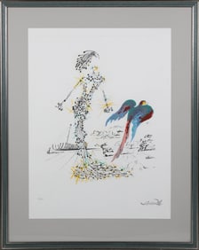 Salvator Dali Limited Edition Print "Woman With Parrot"