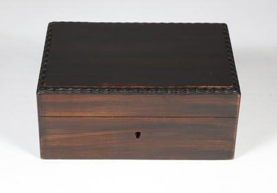 Miniature Grain Painted Lift Top Box, 19th Century