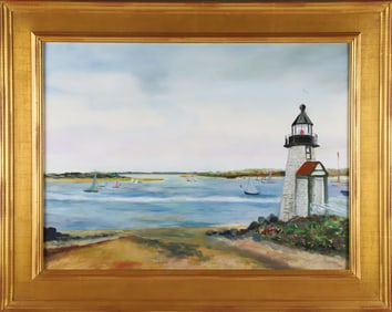 Donald Van Dyke Oil on Masonite "Brant Point Nantucket"
