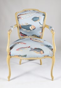 Fish Upholstered Open Armchair