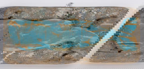 Contemporary Carved and Painted Half Body Sperm Whale on Plank by John Gibson