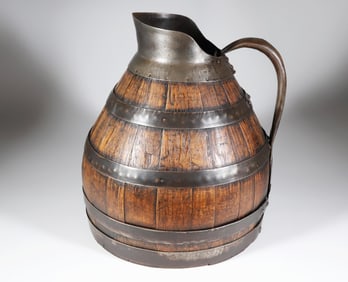 Antique English Metal Strapped Wood Measure