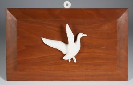 Aletha Macy Carved Duck Plaque on a Raised Panel