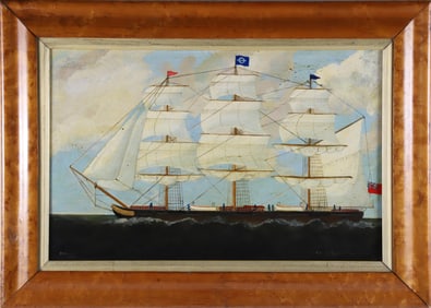 A. Haynes Oil on Panel "Portrait of the British Square Rigger S.S. Northern Traveller"