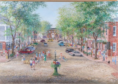 Rowenna Anderson Oil on Linen "Main Street, Nantucket"