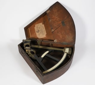 Sextant in Fitted Box, 19th Century, David Stalker Watch, Clock, Nautical Instrument Maker Label