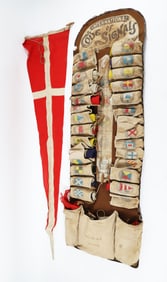 1920s Vintage Signal Flag Set in Original Carrying Storage Bag